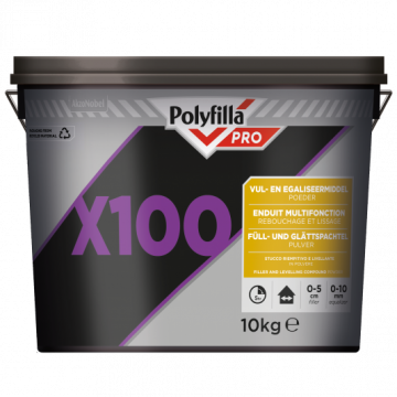 Polyfilla Pro X100 - 2-in-1 Vul- en Egaliseermiddel